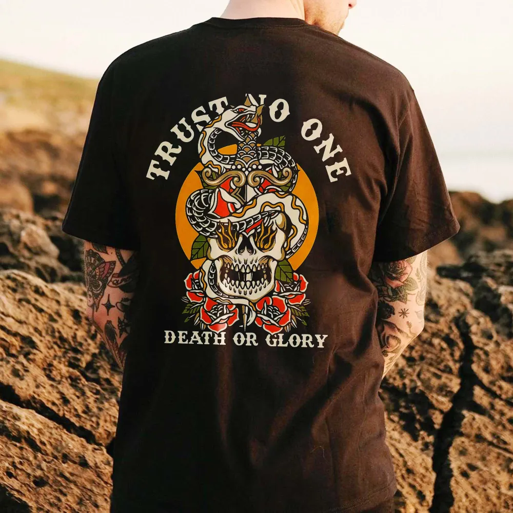 Trust No One Death Or Glory Printed Men's T-shirt