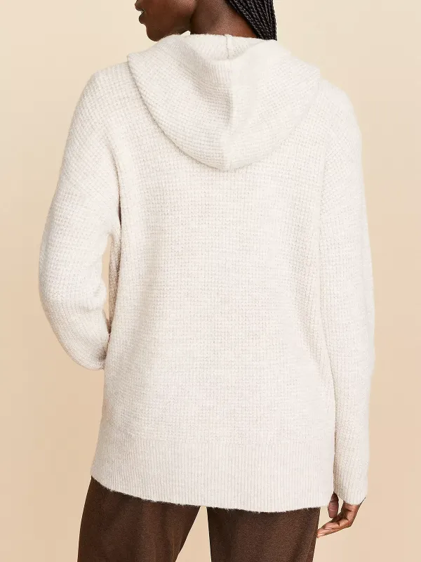 Lou & Grey Wafflestitch Zip Hoodie Tunic Sweater