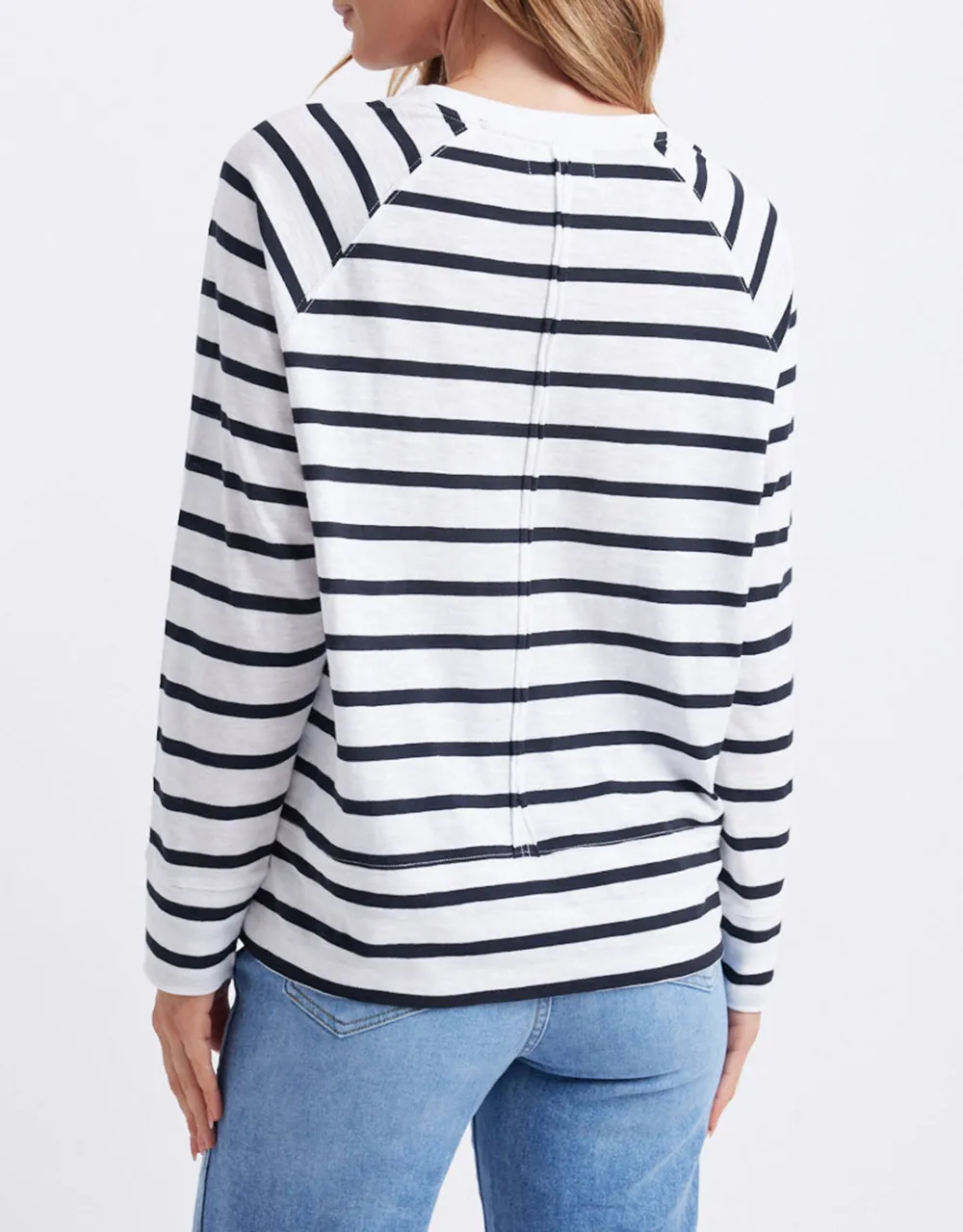 Yasmin Long Sleeve Top - White/Black Stripe