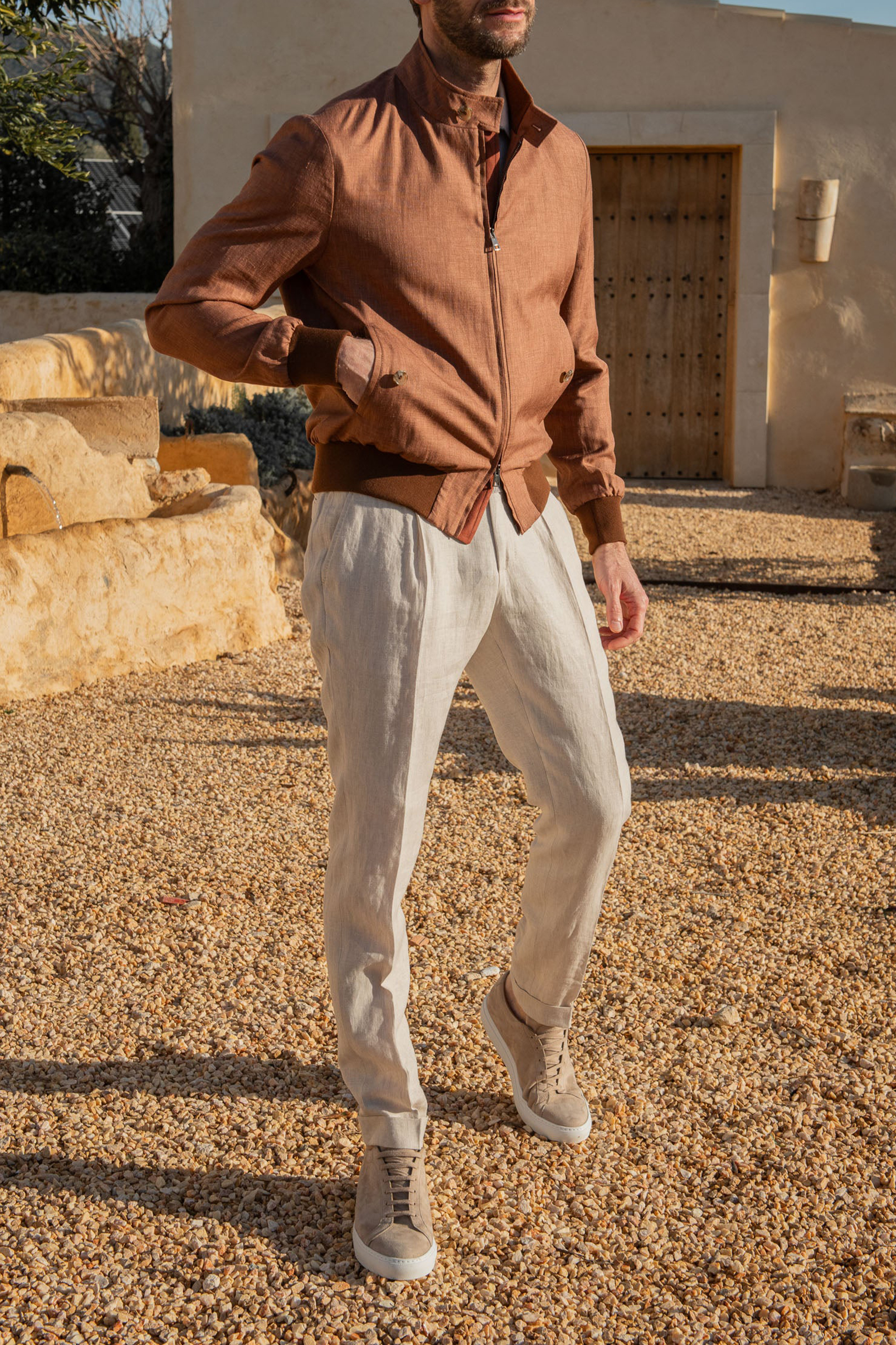 RUSTY SHORT JACKET IN LORO PIANA FABRIC