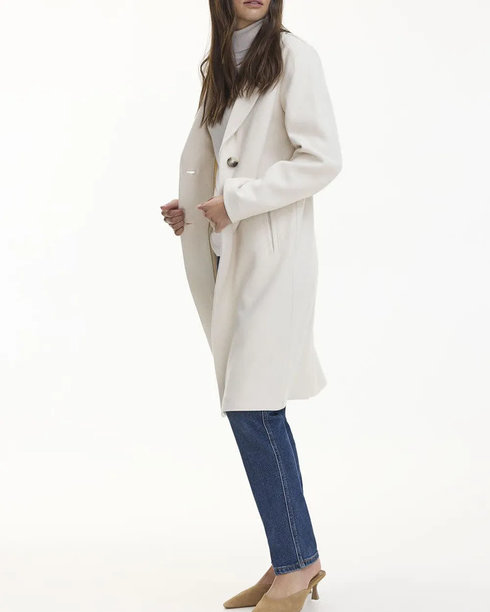 Long Coat with Two-Button Closure