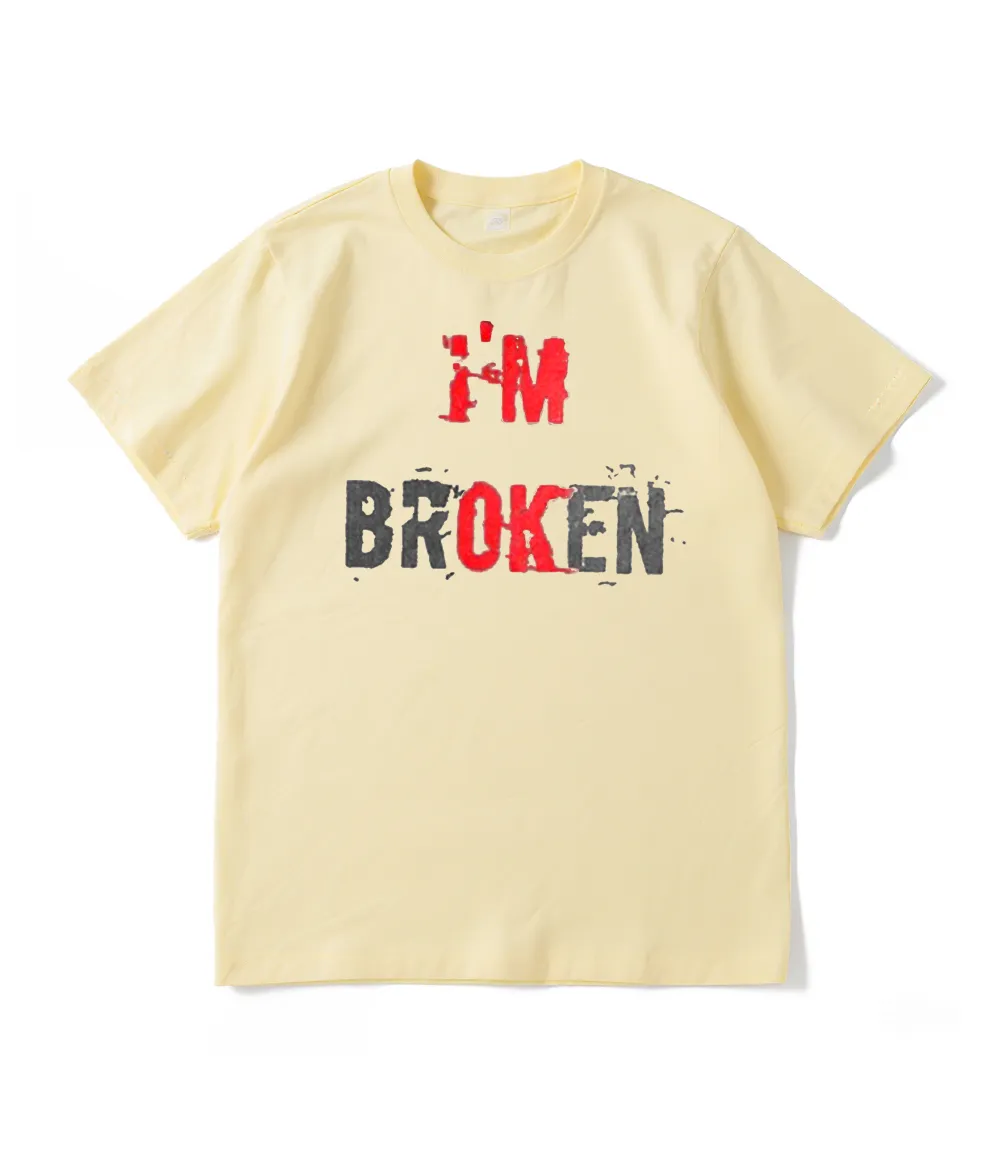 I'M Broken Print Men All-Match T-Shirt