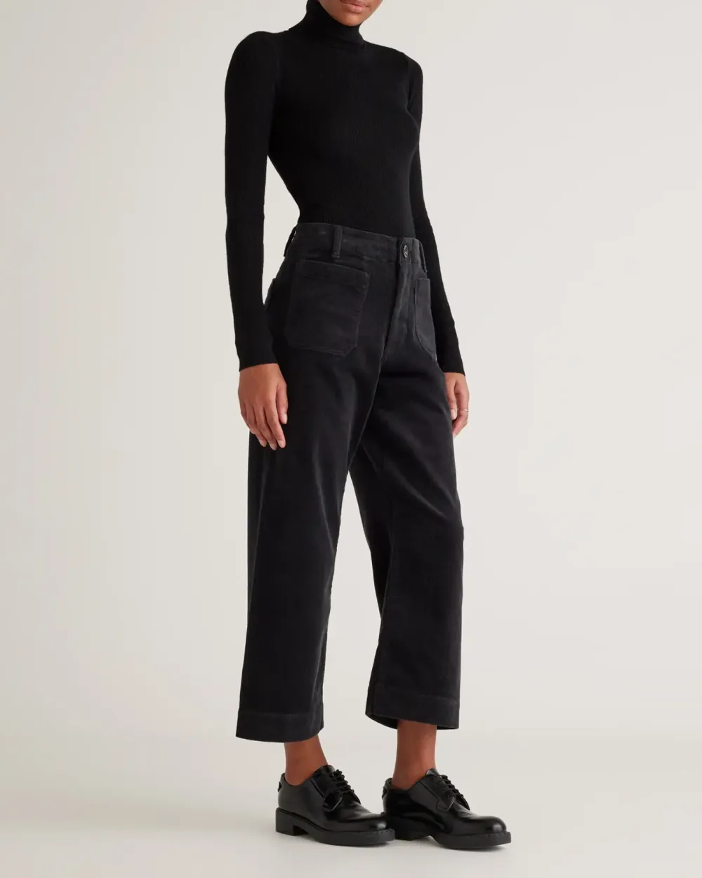 Corduroy Cropped Wide Leg Pants