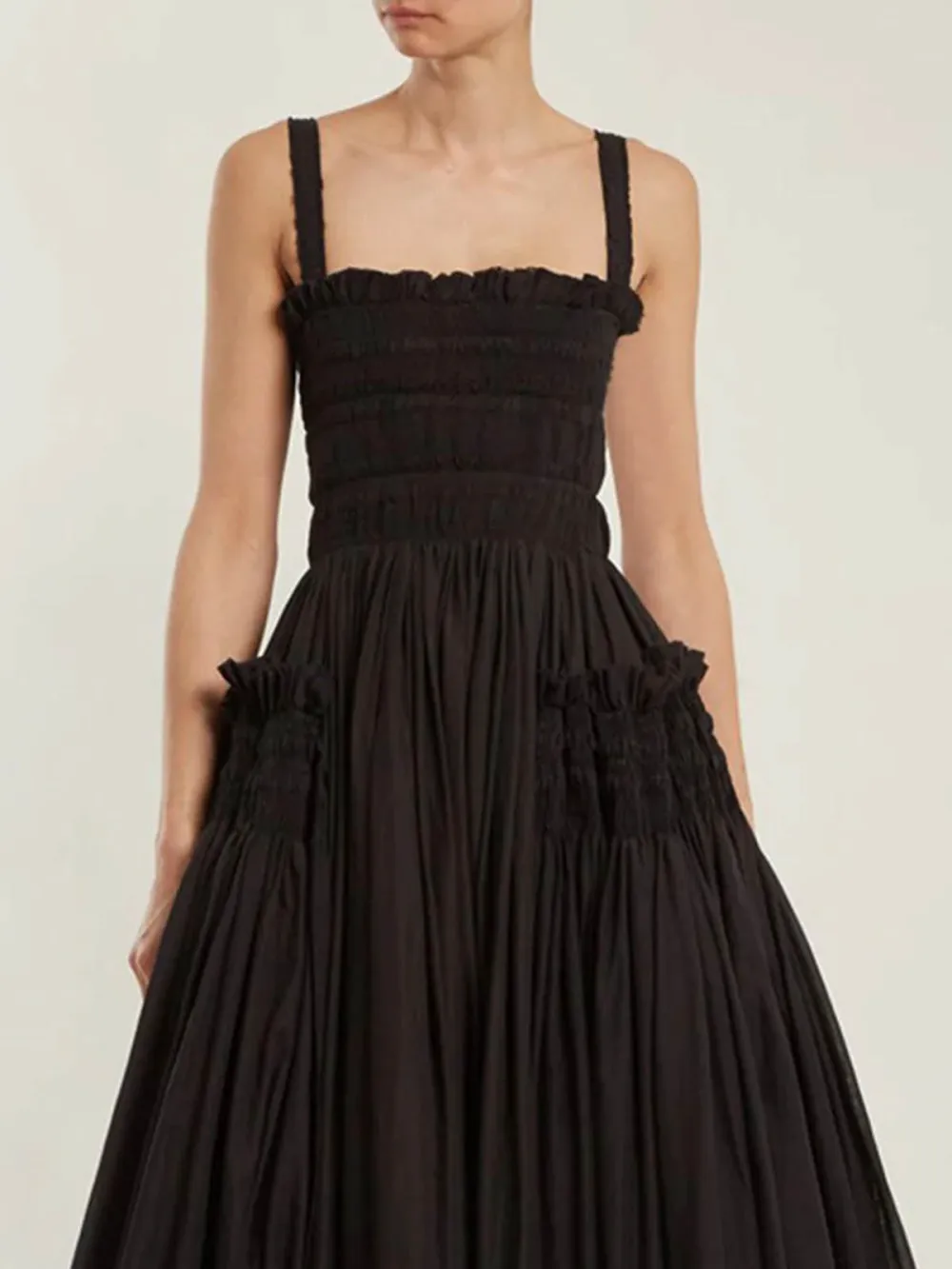 Cutout Back Ruffle Cami Dress