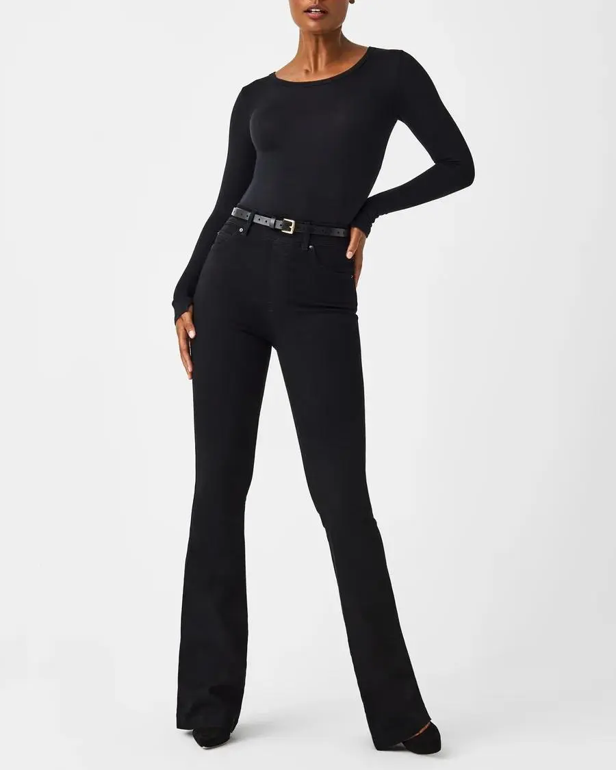 Clean Black Flare Jeans