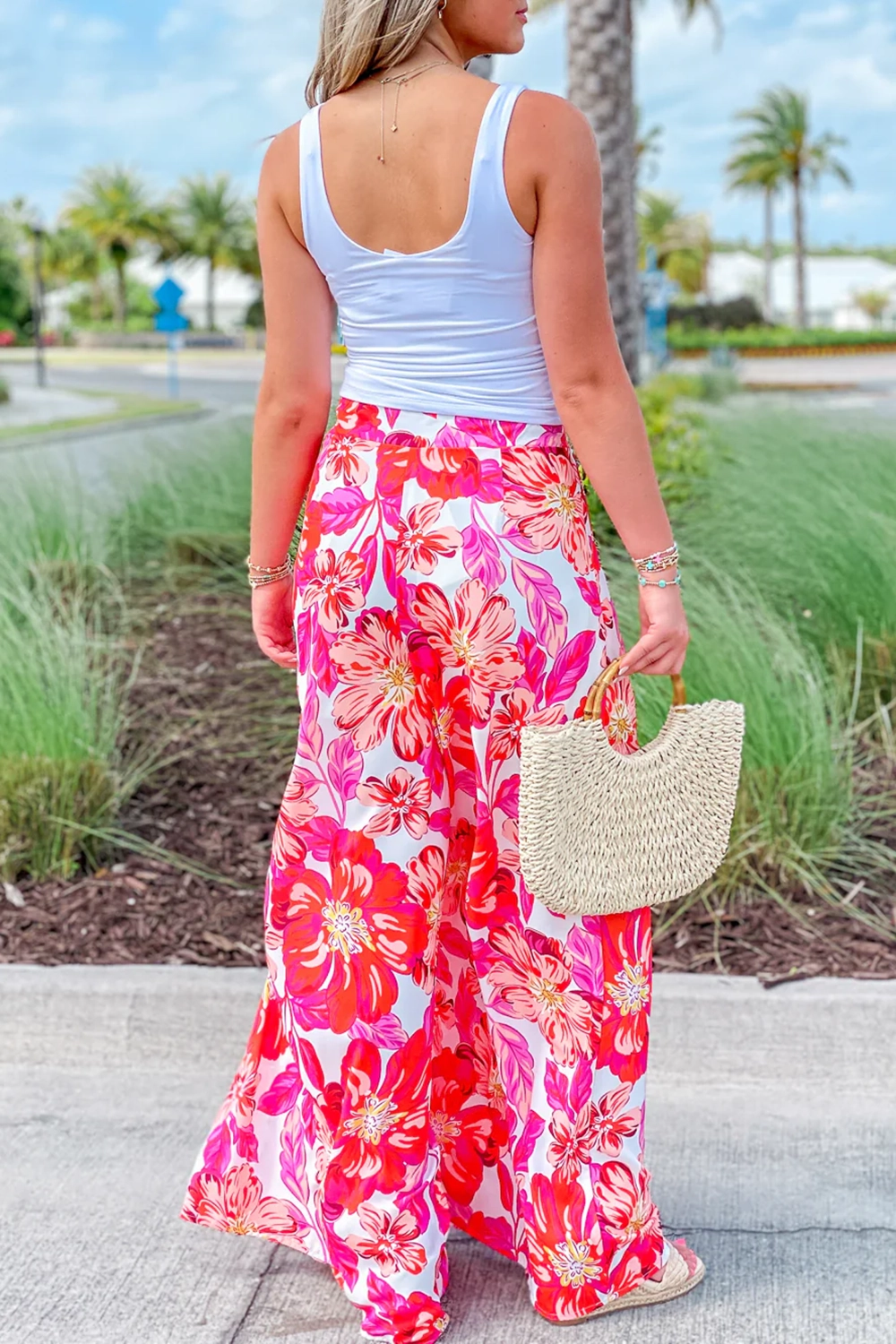 Floral resort trousers