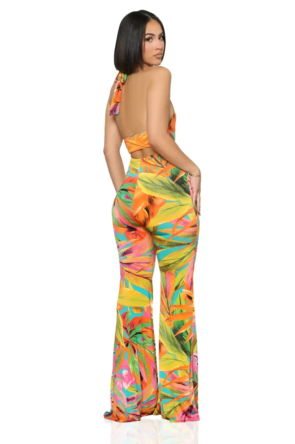 Trip To The Tropics Jumpsuit (Orange Multi)-FINAL SALE