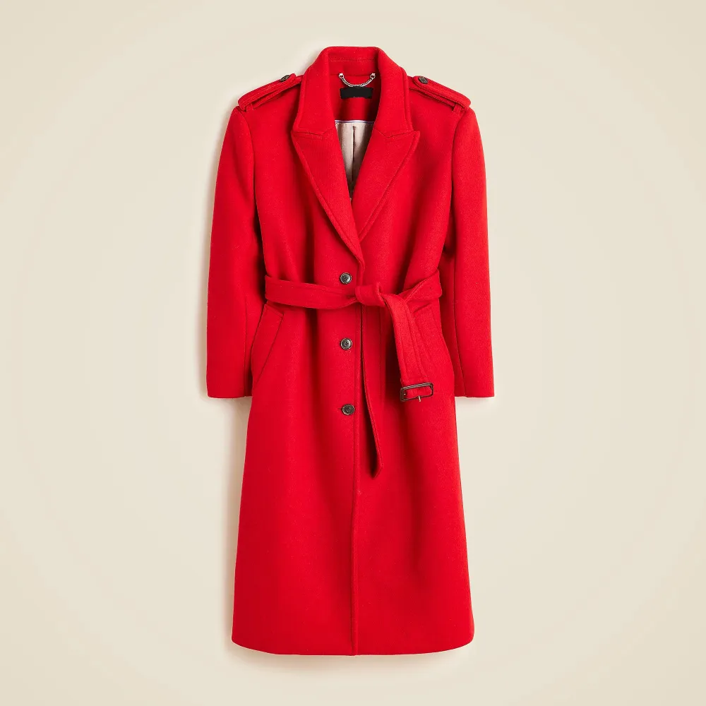 Wrap trench coat  double-faced wool blend