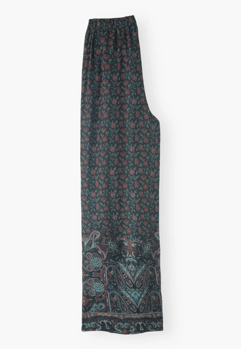 Wide-leg printed trousers
Linen & viscose