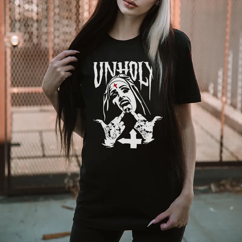 Unholy Nun Print Women's T-shirt