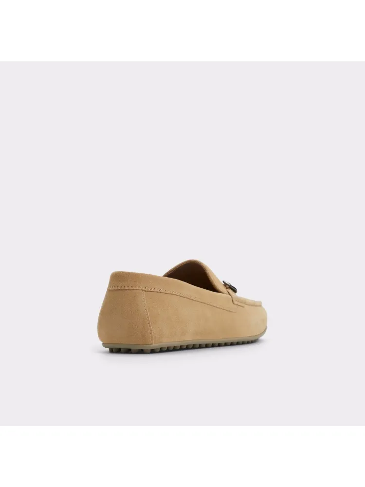 Beige Retro Falt Bottom Suede Leather Shoes