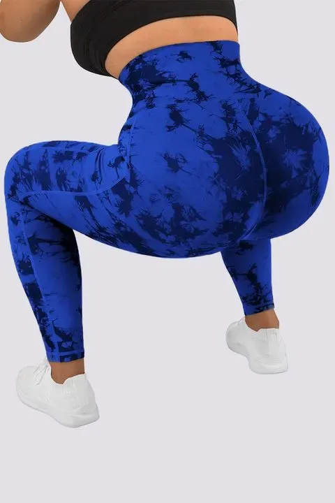 Tie Dye Pocket Side Cincher Sports Leggings