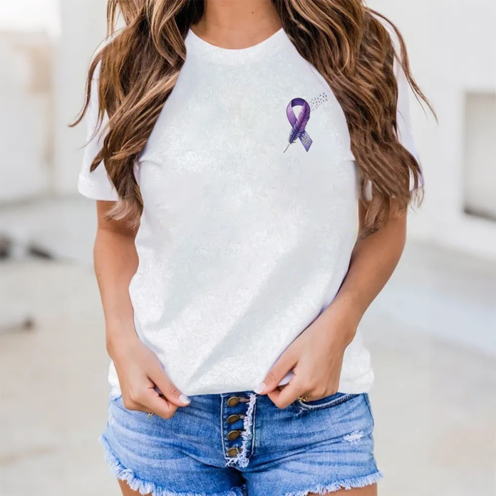 Women'S Alzheimer'S Awareness Round-Neck Short-Sleeved T-Shirt