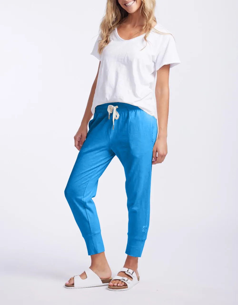 3/4 Brunch Pants - Ibiza Blue