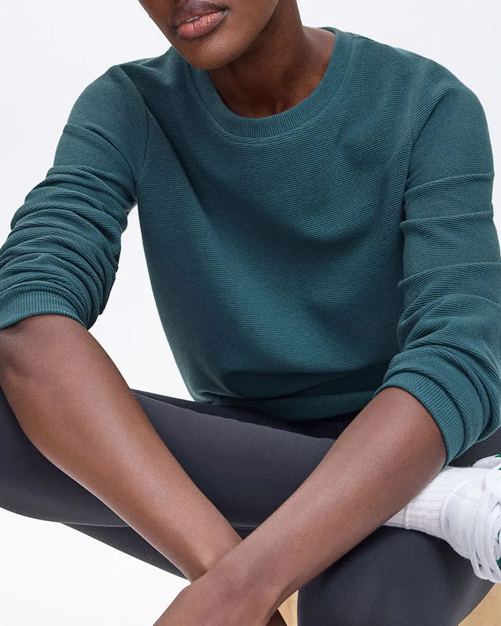 Long-Sleeve Crew-Neck Ottoman-Knit Tunic