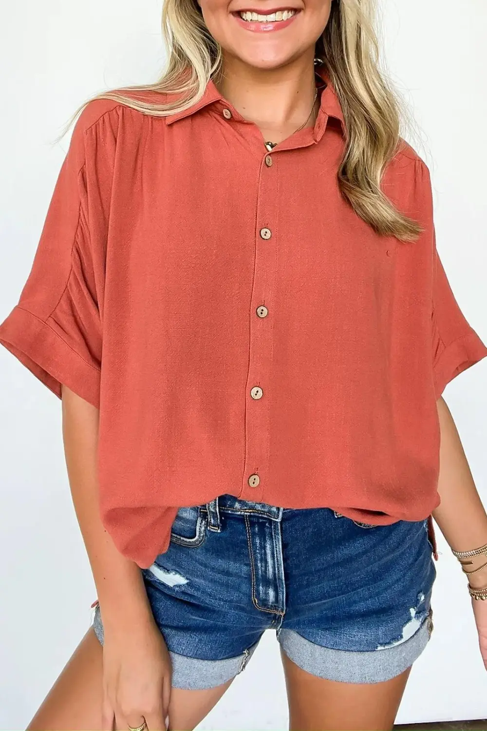 Elevated Decision Linen Button Down Top