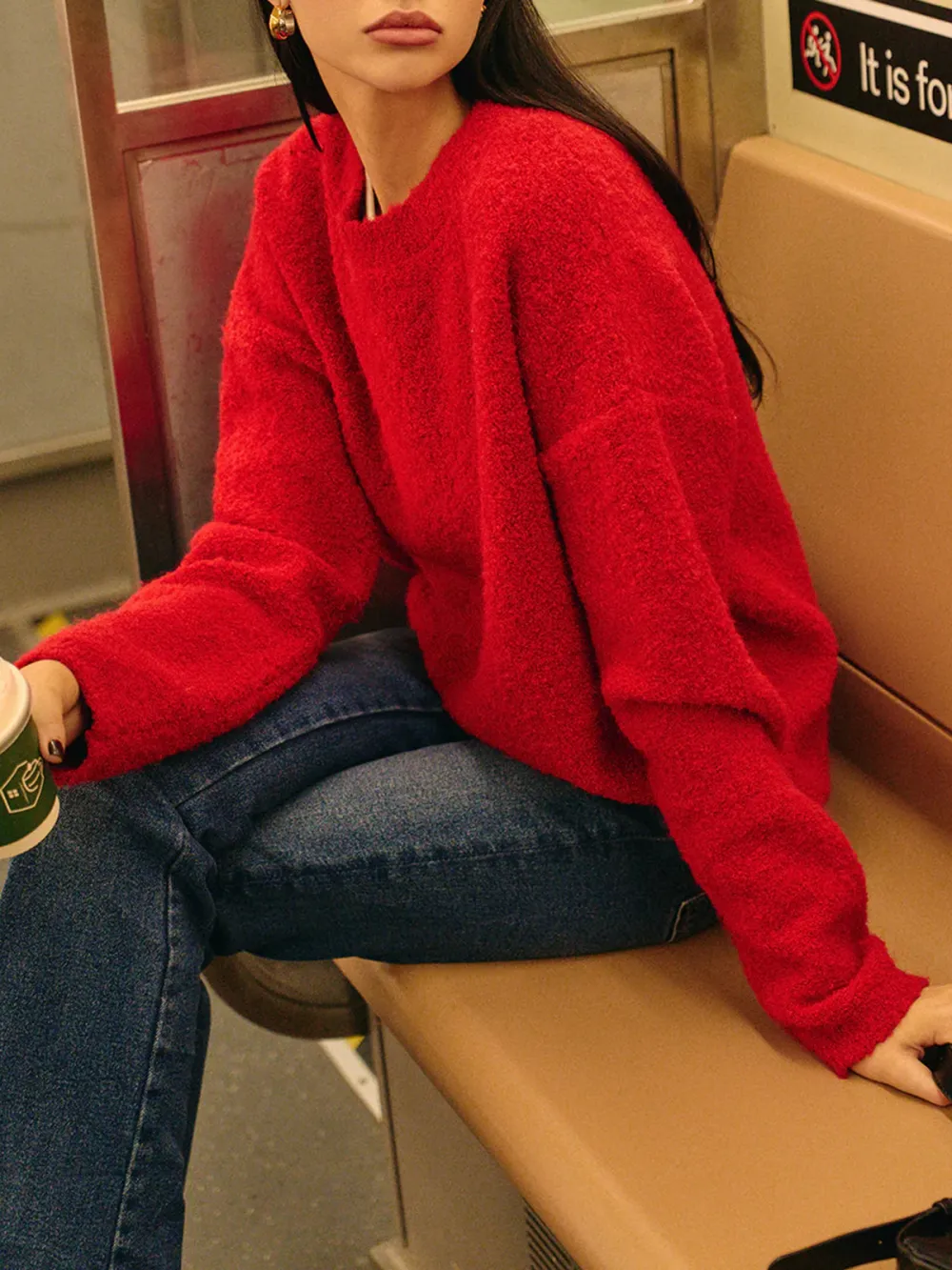 Round Neck Drop Shoulder Sweater