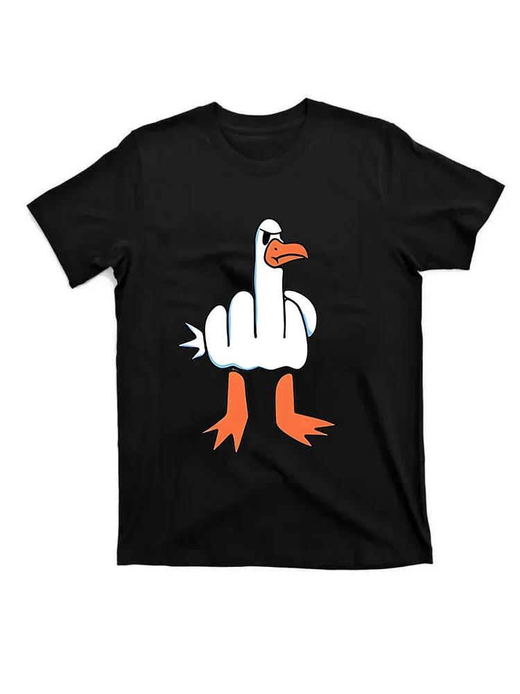 I Don'T Give A Duck Middle Finger Offensive Rude T-Shirt