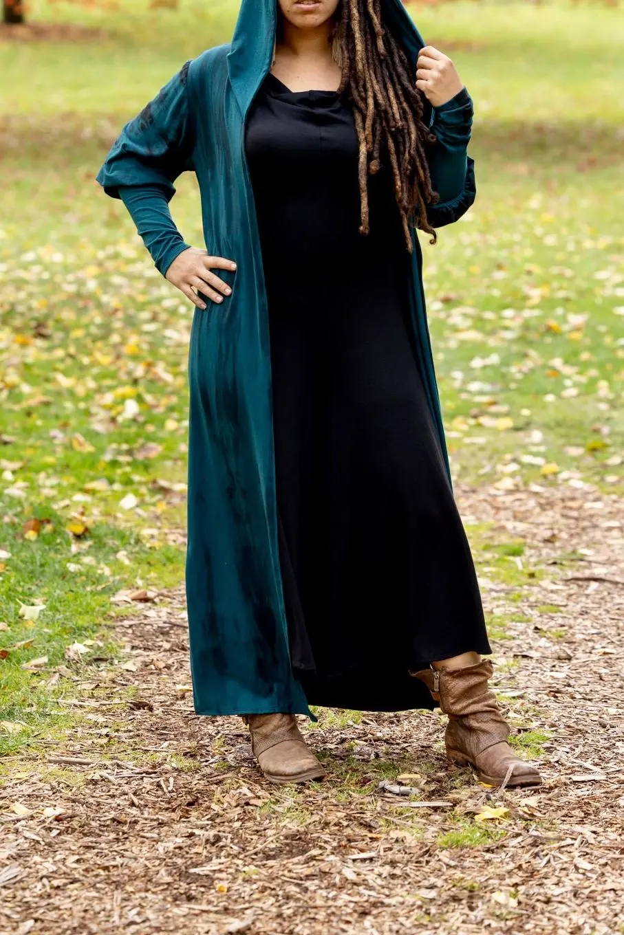 Cauldron Robe - Shibori - Dark Teal