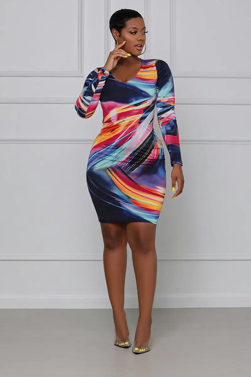 In Living Color Midi Bodycon Dress- FINAL SALE