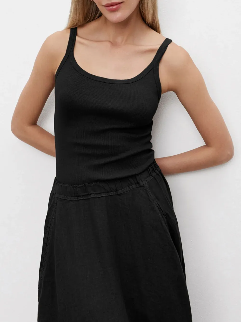 Aliza Ribbed Cotton Layering Tank