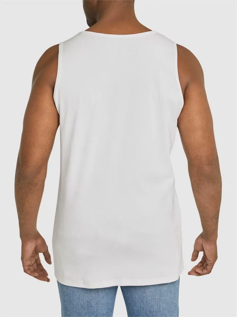 WHITE ESSENTIAL RIB TANK