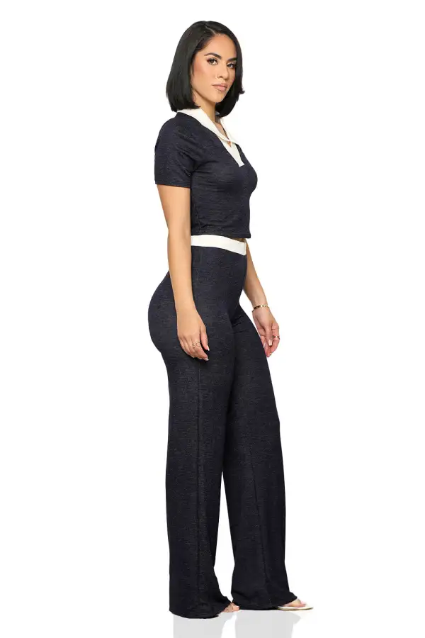 Basic  Necessities Pants Set (Navy)