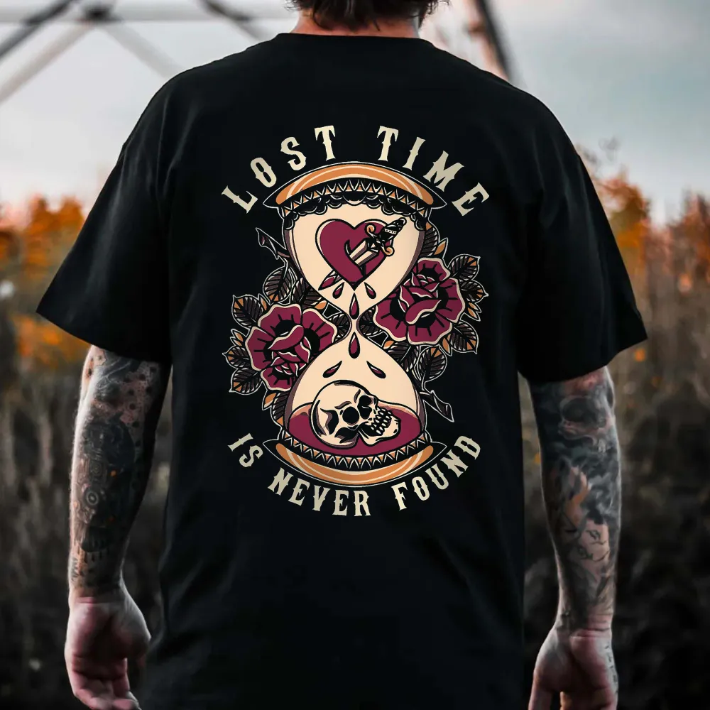 Lost Time Is Never Found Printed Men's T-shirt