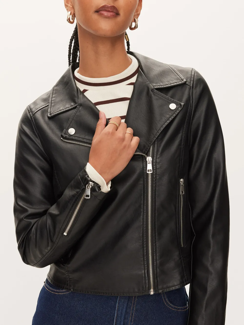 Faux Leather Biker Jacket