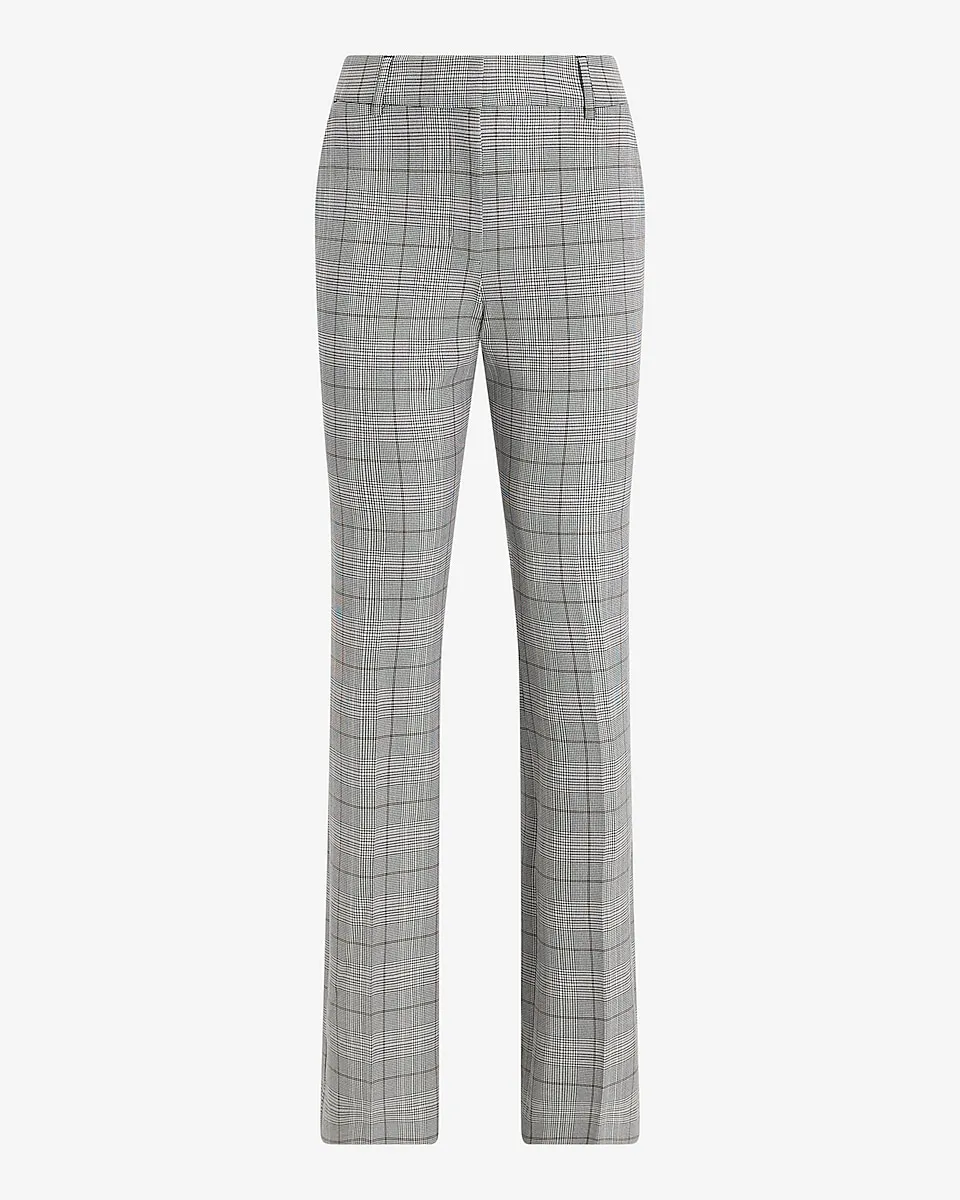 Editor Plaid Mid Rise Bootcut Pant