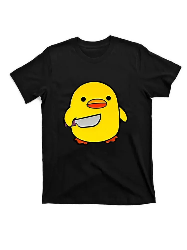 Duck Chick Knife Meme T-Shirt