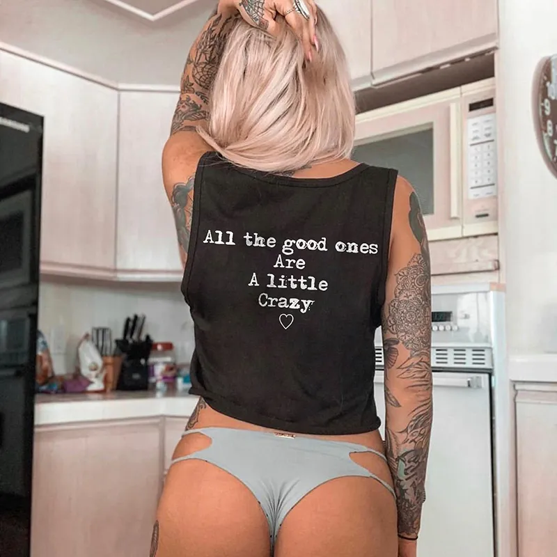 All The Good Ones Are A Little Crazy Printed Women's Crew Neck Vest