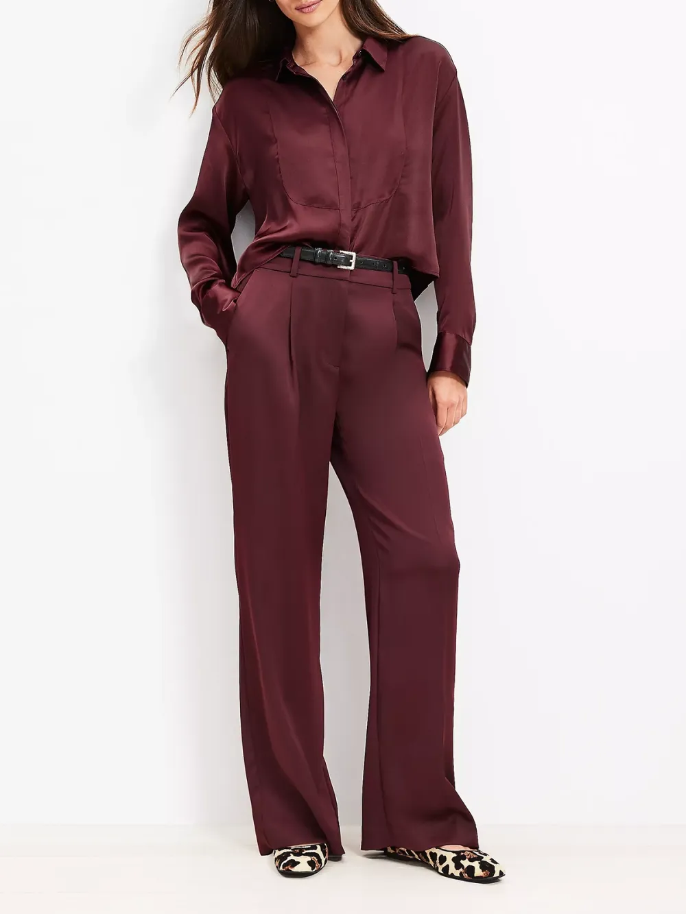 Peyton Trouser Pants in Satin