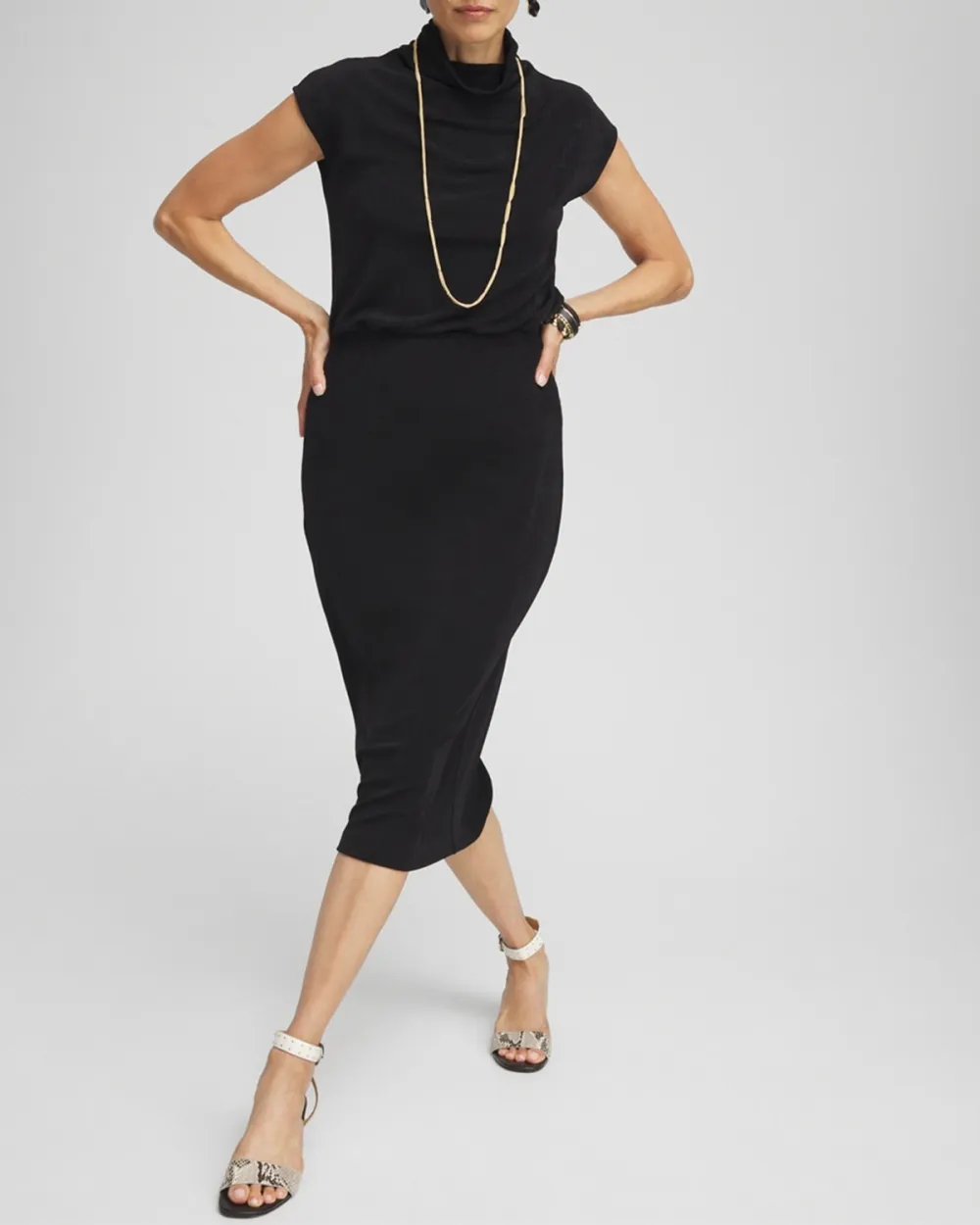 High Waisted Pencil Midi Skirt