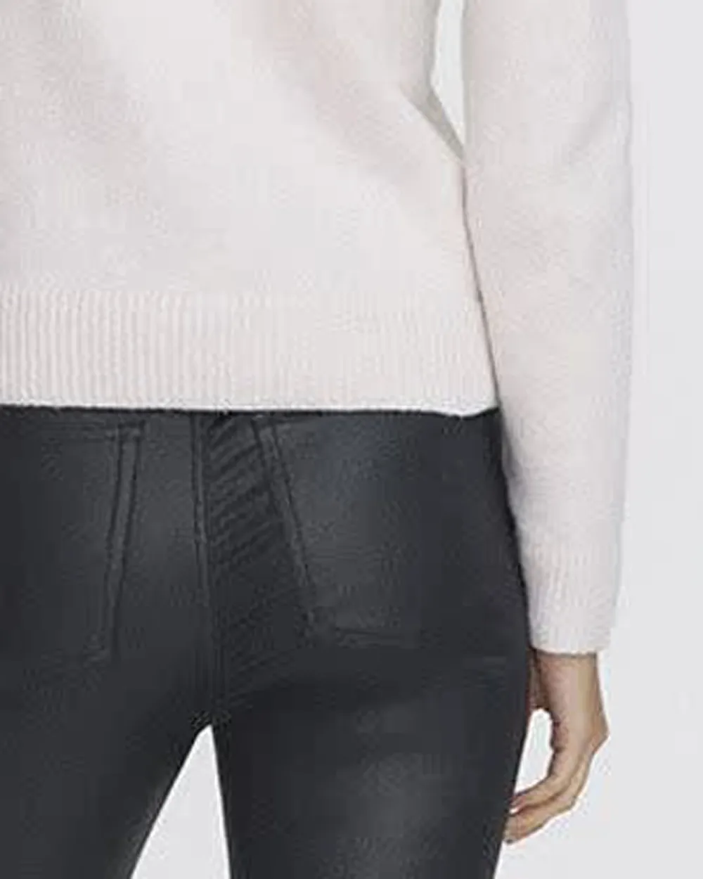 Long-Sleeve Sweater with Jewelled Crew Neckline