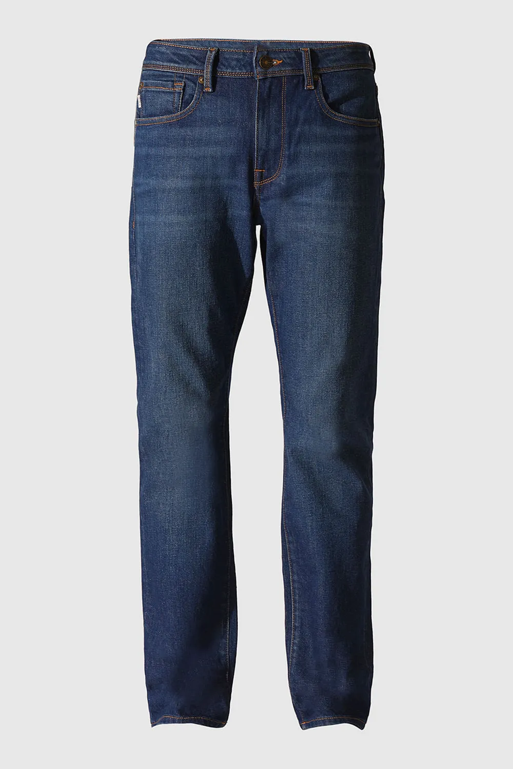 Blue Mid Rise Straight Fit Jeans