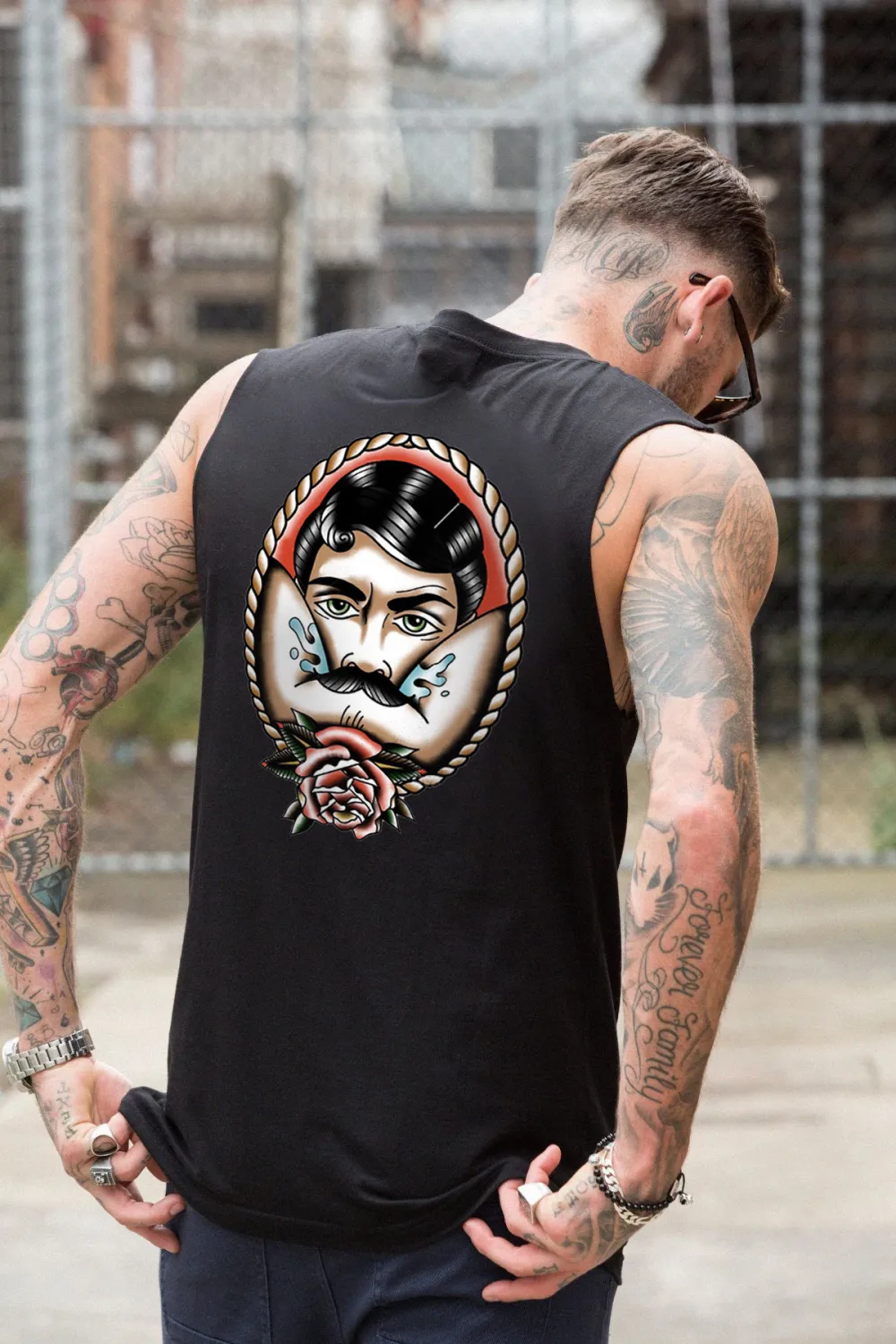 Bearded Man Print Men's Vest