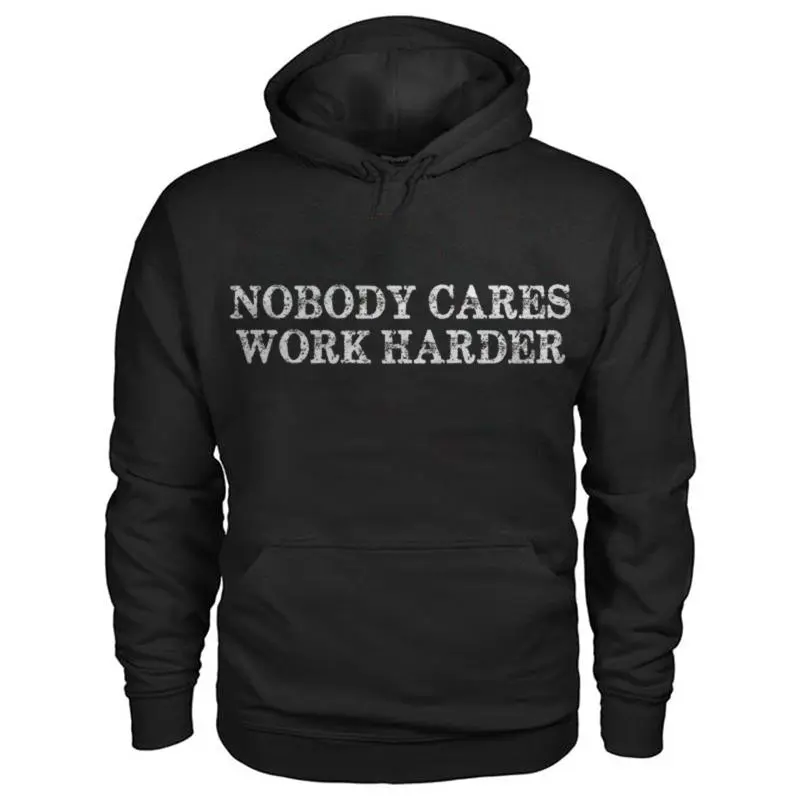 Vikings Nobody Cares Work Harder 閳ュ鈧鈧鈧鈧鈧鈧└rinted Men's Hoodie