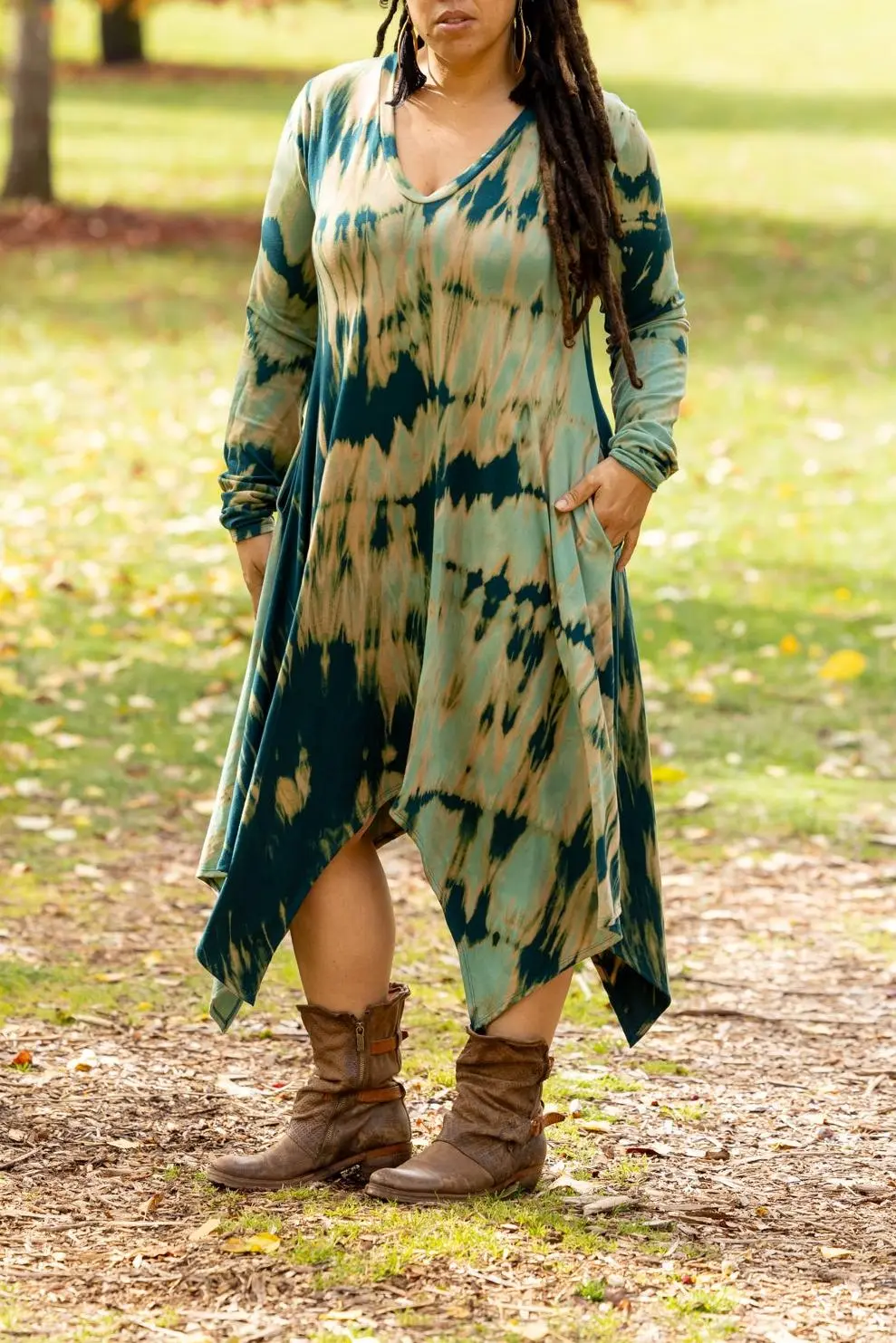 Penelope Dress - Forest Mint Shibori