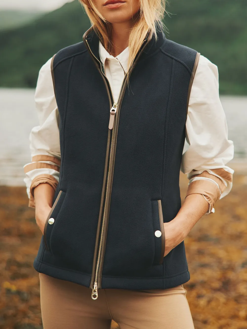 Fairbourne Navy Fleece Gilet