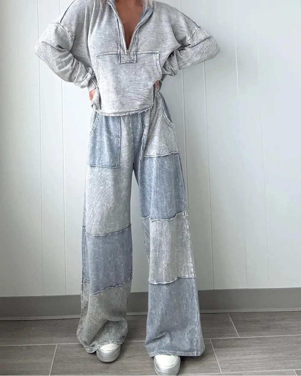 Next Level Colorblock Lounge Pants - Grey