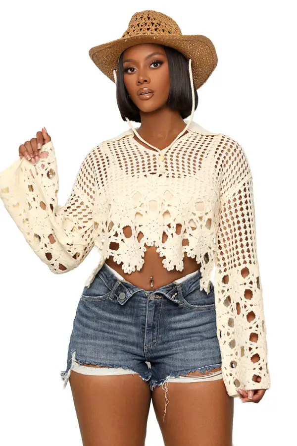 Summer Favorite Crochet Top (Cream)