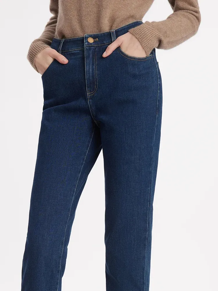 Cotton Ankle Length Women Tapered Jeans