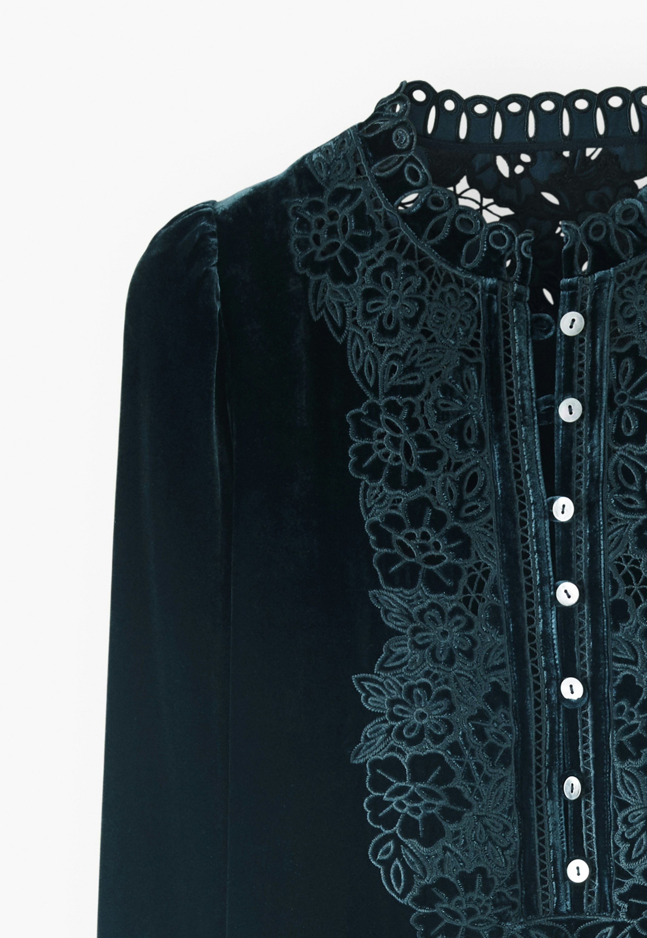 Broderie cutwork dress
Silk & viscose velvet