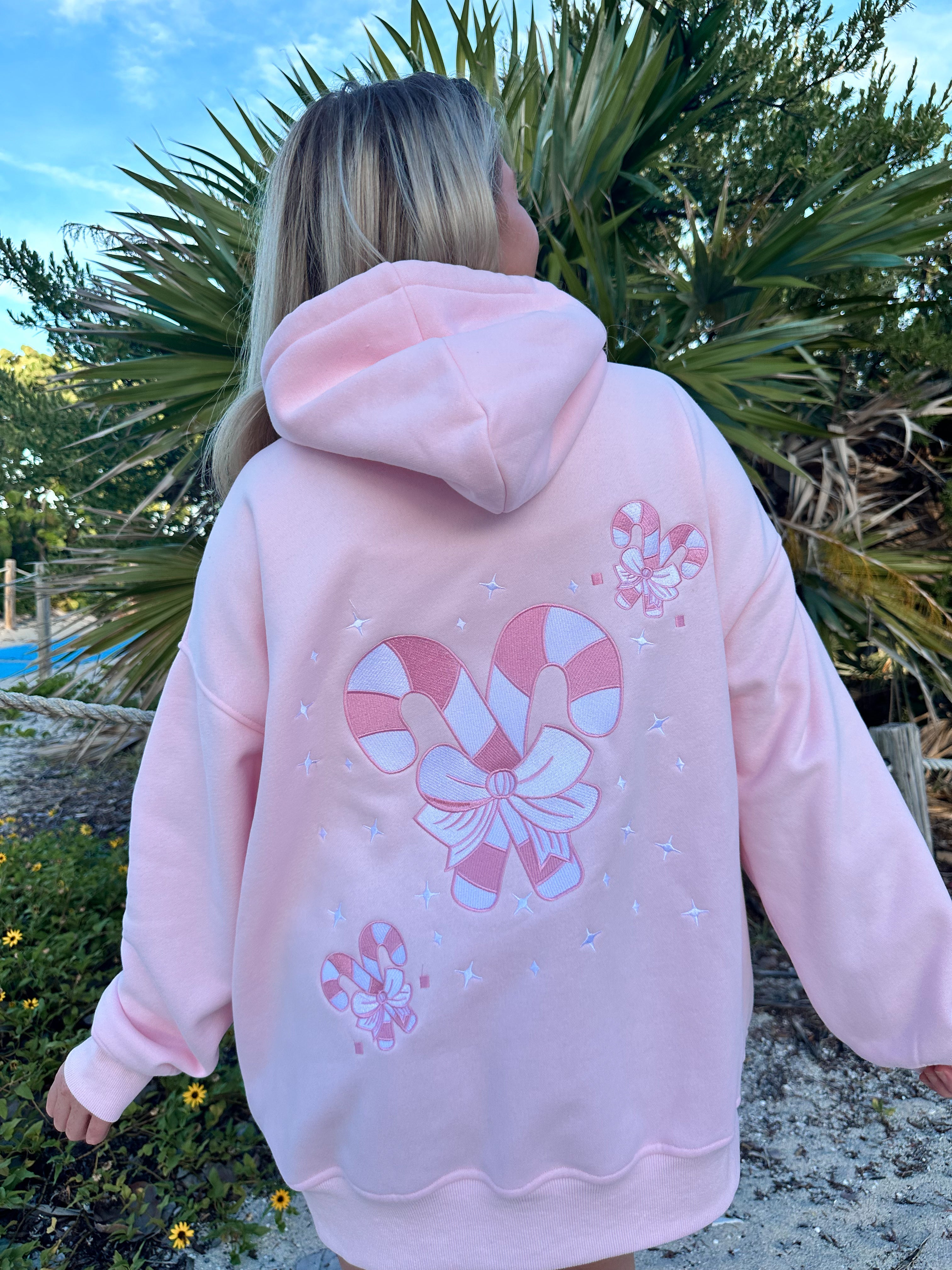 Light Pink Candy Cane Wonderland Hoodie