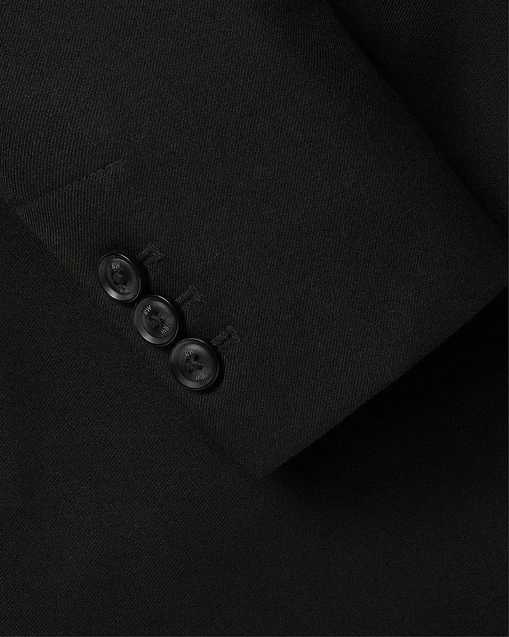 Black One-Button Wool-Blend Blazer