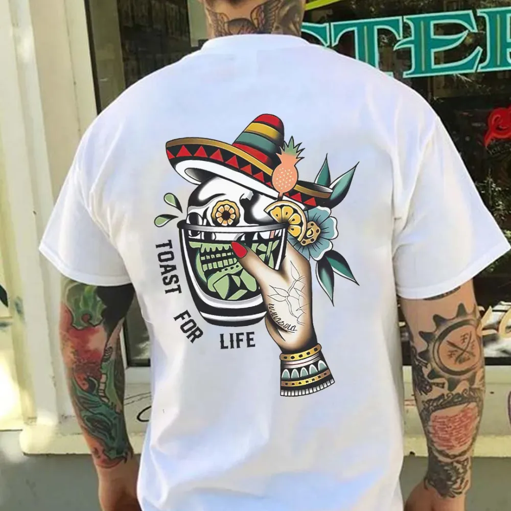 Toast For Life Printed Men's T-shirt