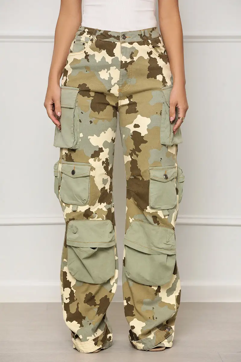 Weekend Chaos Cargo Pants (Tan Multi)- FINAL SALE