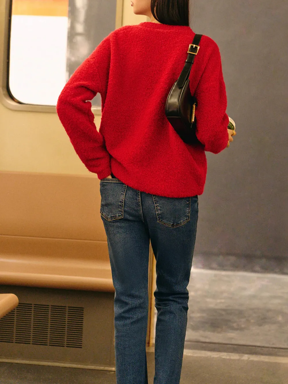 Round Neck Drop Shoulder Sweater