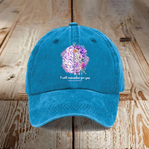 I Will Remember For You Alzheimer'S Awareness Baseball Caps